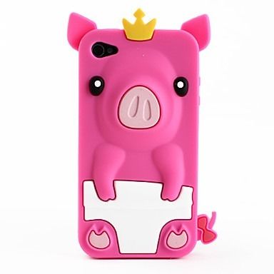 Case porco de coroa rosa pink