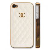 Case chanel branca com a dourado